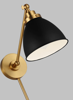 Visual Comfort Studio - CW1131MBKBBS - One Light Wall Sconce - Wellfleet - Midnight Black and Burnished Brass