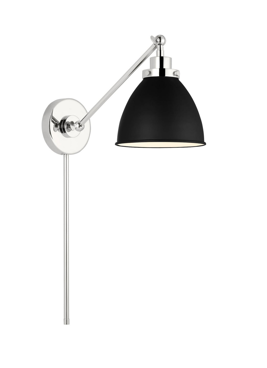 Visual Comfort Studio - CW1131MBKPN - One Light Wall Sconce - Wellfleet - Midnight Black and Polished Nickel