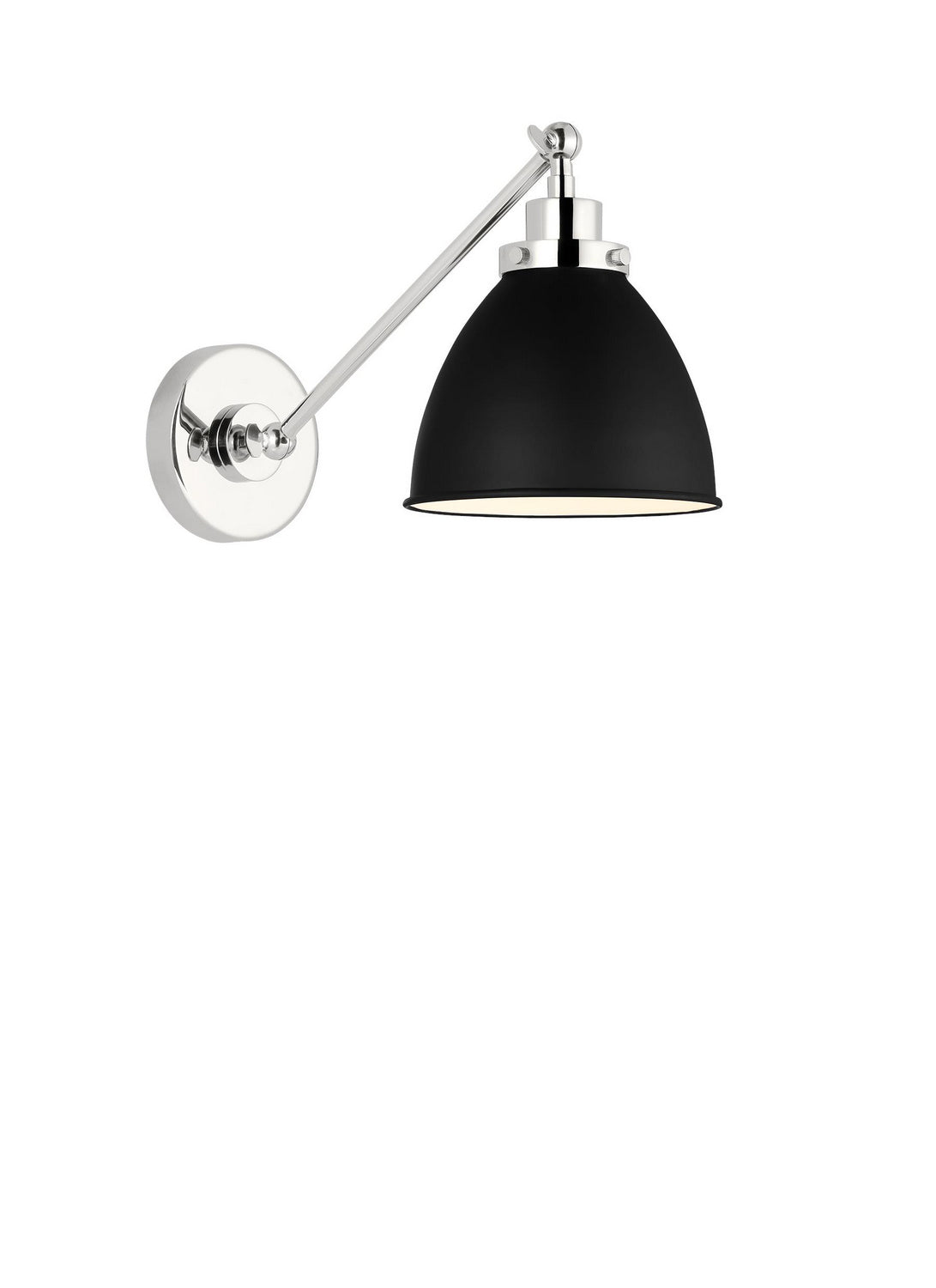 Visual Comfort Studio - CW1131MBKPN - One Light Wall Sconce - Wellfleet - Midnight Black and Polished Nickel