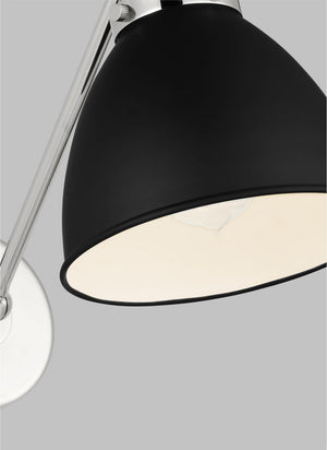 Visual Comfort Studio - CW1131MBKPN - One Light Wall Sconce - Wellfleet - Midnight Black and Polished Nickel