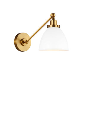 Visual Comfort Studio - CW1131MWTBBS - One Light Wall Sconce - Wellfleet - Matte White and Burnished Brass