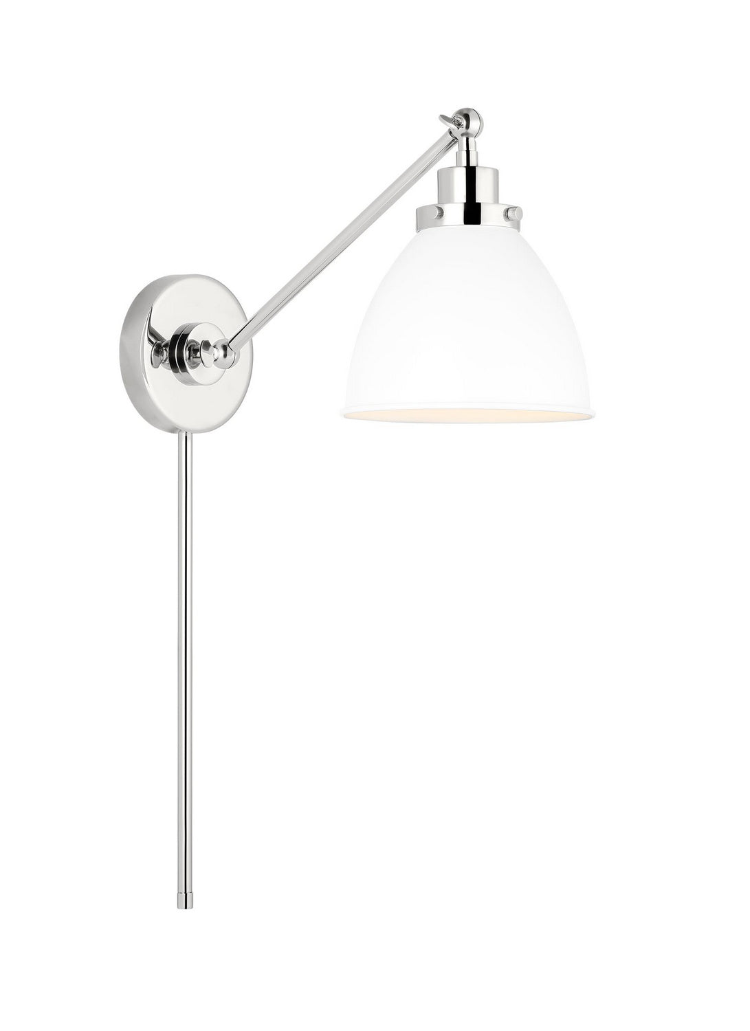 Visual Comfort Studio - CW1131MWTPN - One Light Wall Sconce - Wellfleet - Matte White and Polished Nickel