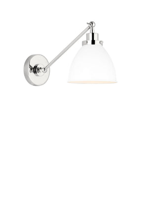 Visual Comfort Studio - CW1131MWTPN - One Light Wall Sconce - Wellfleet - Matte White and Polished Nickel