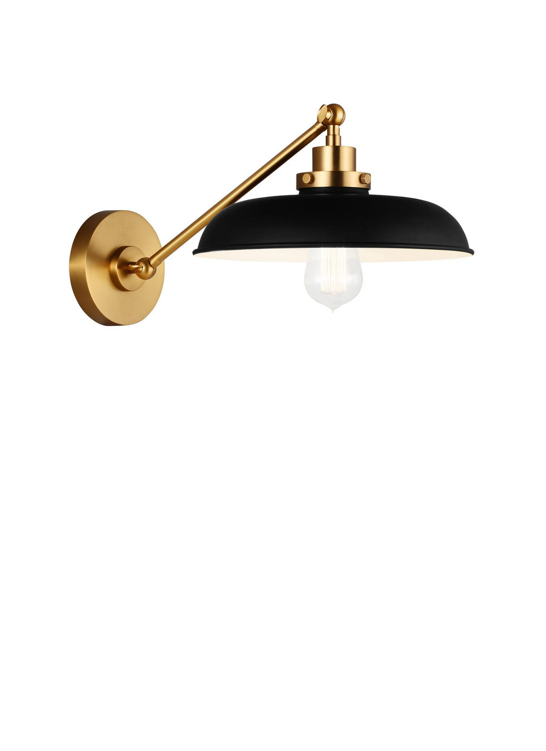 Visual Comfort Studio - CW1141MBKBBS - One Light Wall Sconce - Wellfleet - Midnight Black and Burnished Brass