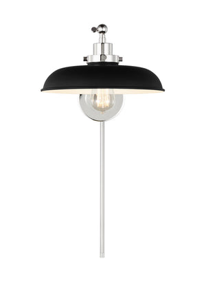 Visual Comfort Studio - CW1141MBKPN - One Light Wall Sconce - Wellfleet - Midnight Black and Polished Nickel