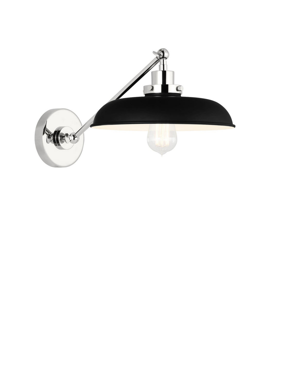 Visual Comfort Studio - CW1141MBKPN - One Light Wall Sconce - Wellfleet - Midnight Black and Polished Nickel