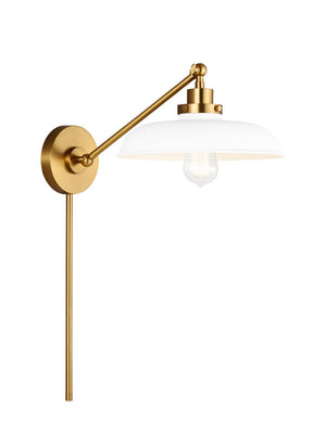 Visual Comfort Studio - CW1141MWTBBS - One Light Wall Sconce - Wellfleet - Matte White and Burnished Brass