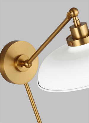 Visual Comfort Studio - CW1141MWTBBS - One Light Wall Sconce - Wellfleet - Matte White and Burnished Brass