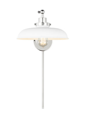 Visual Comfort Studio - CW1141MWTPN - One Light Wall Sconce - Wellfleet - Matte White and Polished Nickel