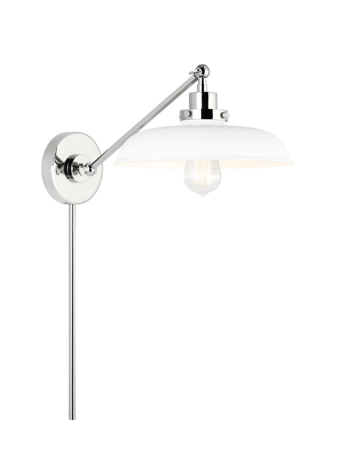 Visual Comfort Studio - CW1141MWTPN - One Light Wall Sconce - Wellfleet - Matte White and Polished Nickel