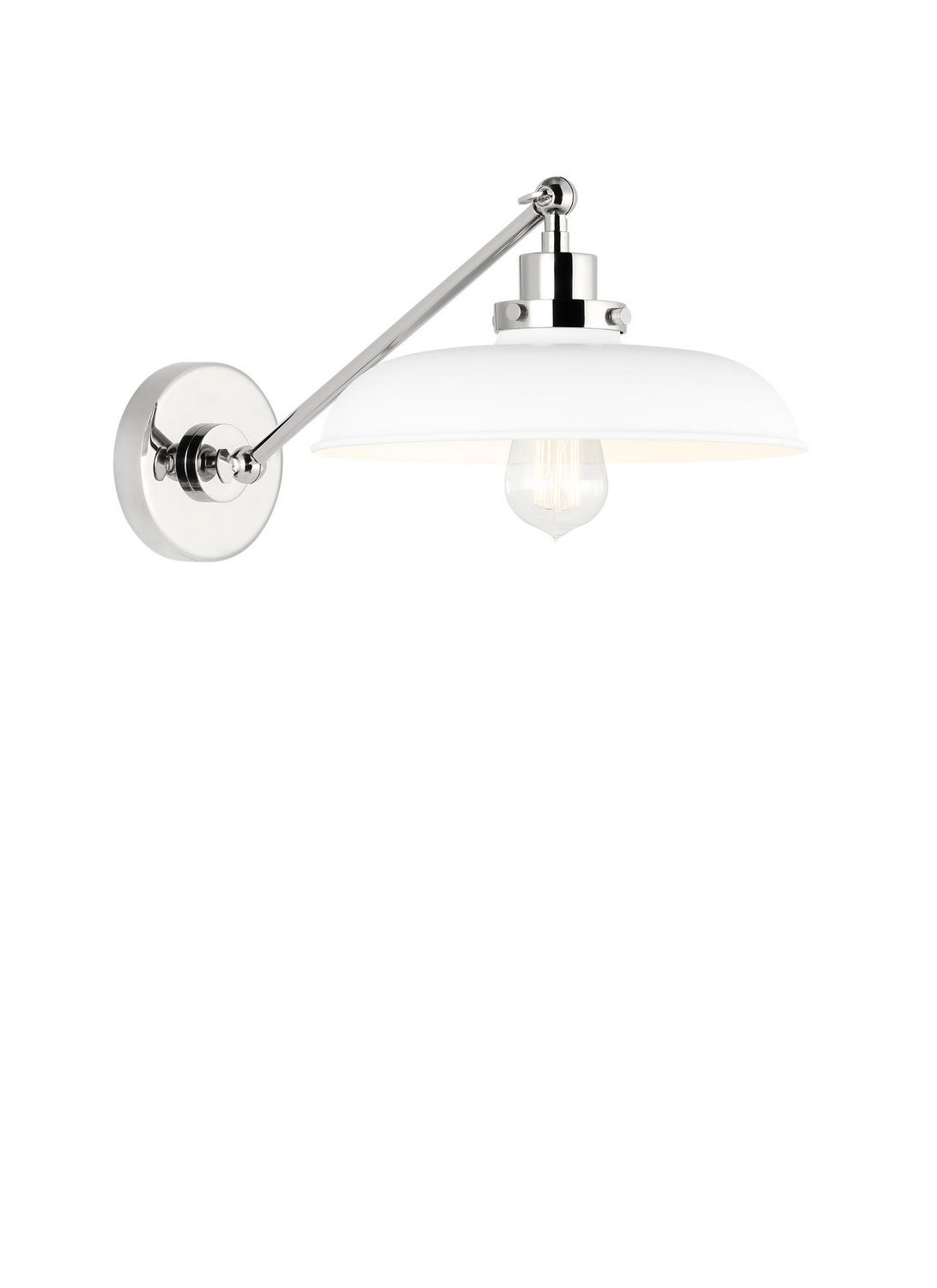 Visual Comfort Studio - CW1141MWTPN - One Light Wall Sconce - Wellfleet - Matte White and Polished Nickel