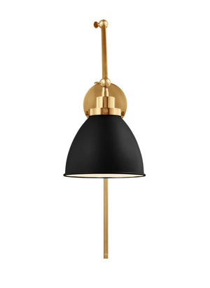 Visual Comfort Studio - CW1161MBKBBS - One Light Wall Sconce - Wellfleet - Midnight Black and Burnished Brass