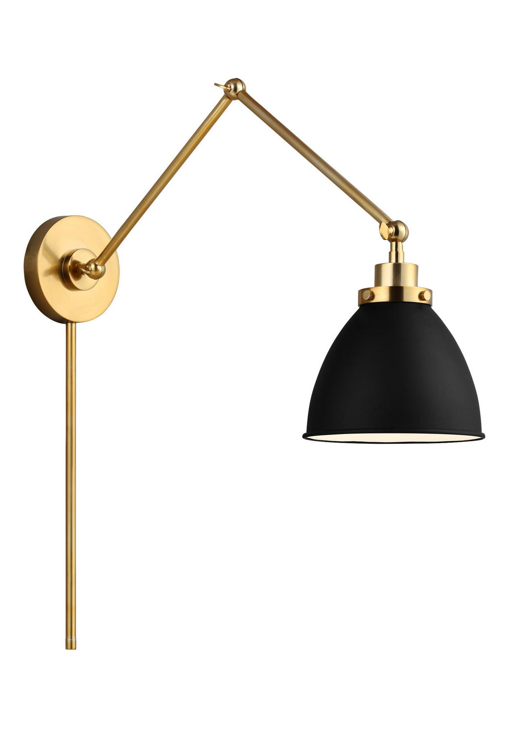 Visual Comfort Studio - CW1161MBKBBS - One Light Wall Sconce - Wellfleet - Midnight Black and Burnished Brass