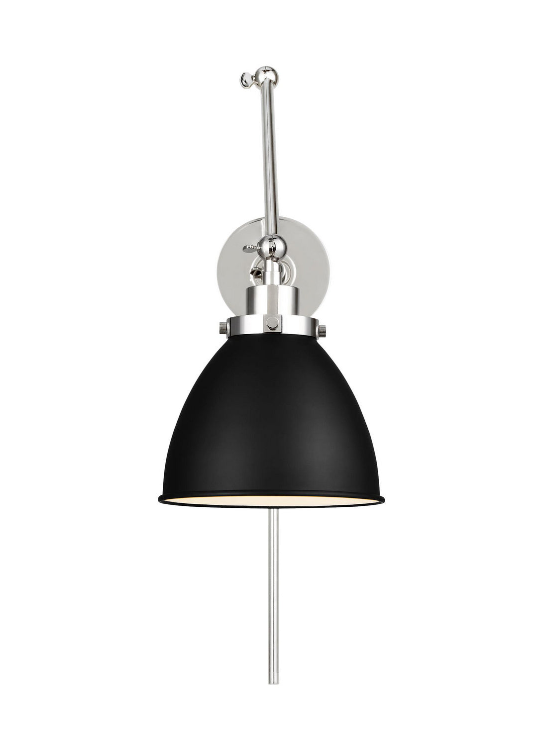 Visual Comfort Studio - CW1161MBKPN - One Light Wall Sconce - Wellfleet - Midnight Black and Polished Nickel