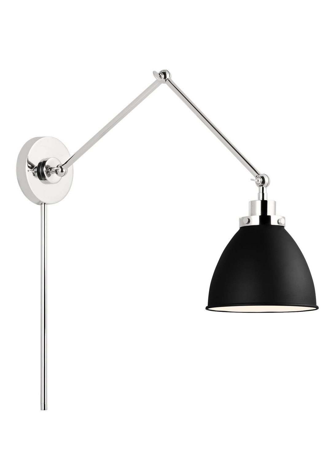 Visual Comfort Studio - CW1161MBKPN - One Light Wall Sconce - Wellfleet - Midnight Black and Polished Nickel