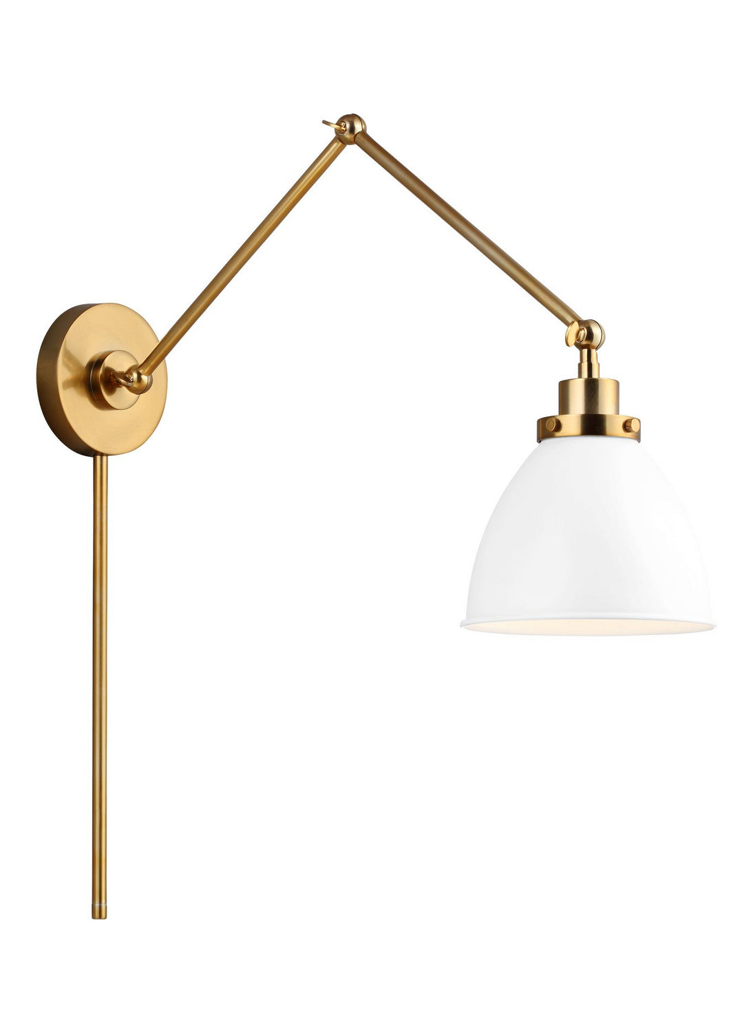 Visual Comfort Studio - CW1161MWTBBS - One Light Wall Sconce - Wellfleet - Matte White and Burnished Brass