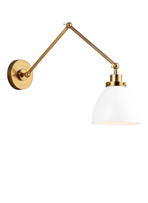 Visual Comfort Studio - CW1161MWTBBS - One Light Wall Sconce - Wellfleet - Matte White and Burnished Brass