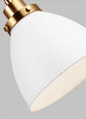 Visual Comfort Studio - CW1161MWTBBS - One Light Wall Sconce - Wellfleet - Matte White and Burnished Brass