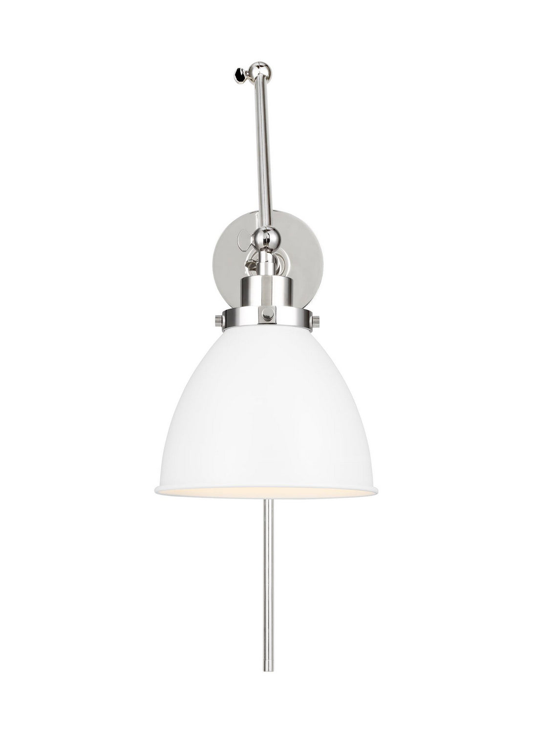 Visual Comfort Studio - CW1161MWTPN - One Light Wall Sconce - Wellfleet - Matte White and Polished Nickel