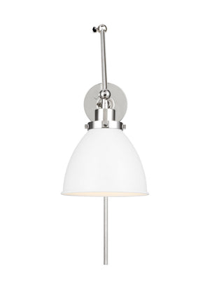 Visual Comfort Studio - CW1161MWTPN - One Light Wall Sconce - Wellfleet - Matte White and Polished Nickel