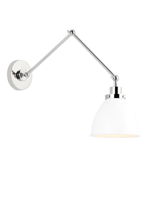 Visual Comfort Studio - CW1161MWTPN - One Light Wall Sconce - Wellfleet - Matte White and Polished Nickel