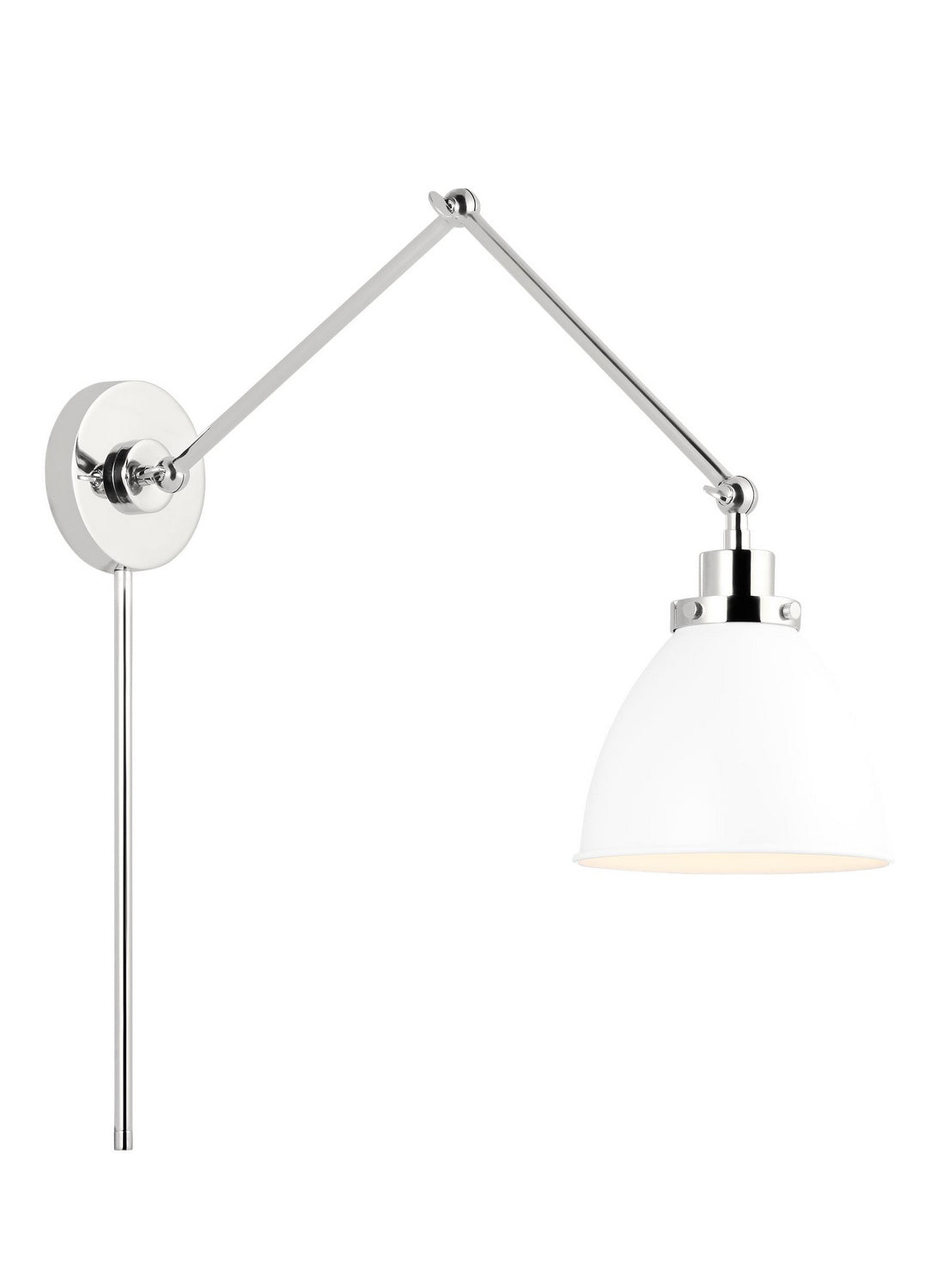 Visual Comfort Studio - CW1161MWTPN - One Light Wall Sconce - Wellfleet - Matte White and Polished Nickel