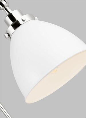 Visual Comfort Studio - CW1161MWTPN - One Light Wall Sconce - Wellfleet - Matte White and Polished Nickel