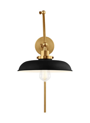 Visual Comfort Studio - CW1171MBKBBS - One Light Wall Sconce - Wellfleet - Midnight Black and Burnished Brass