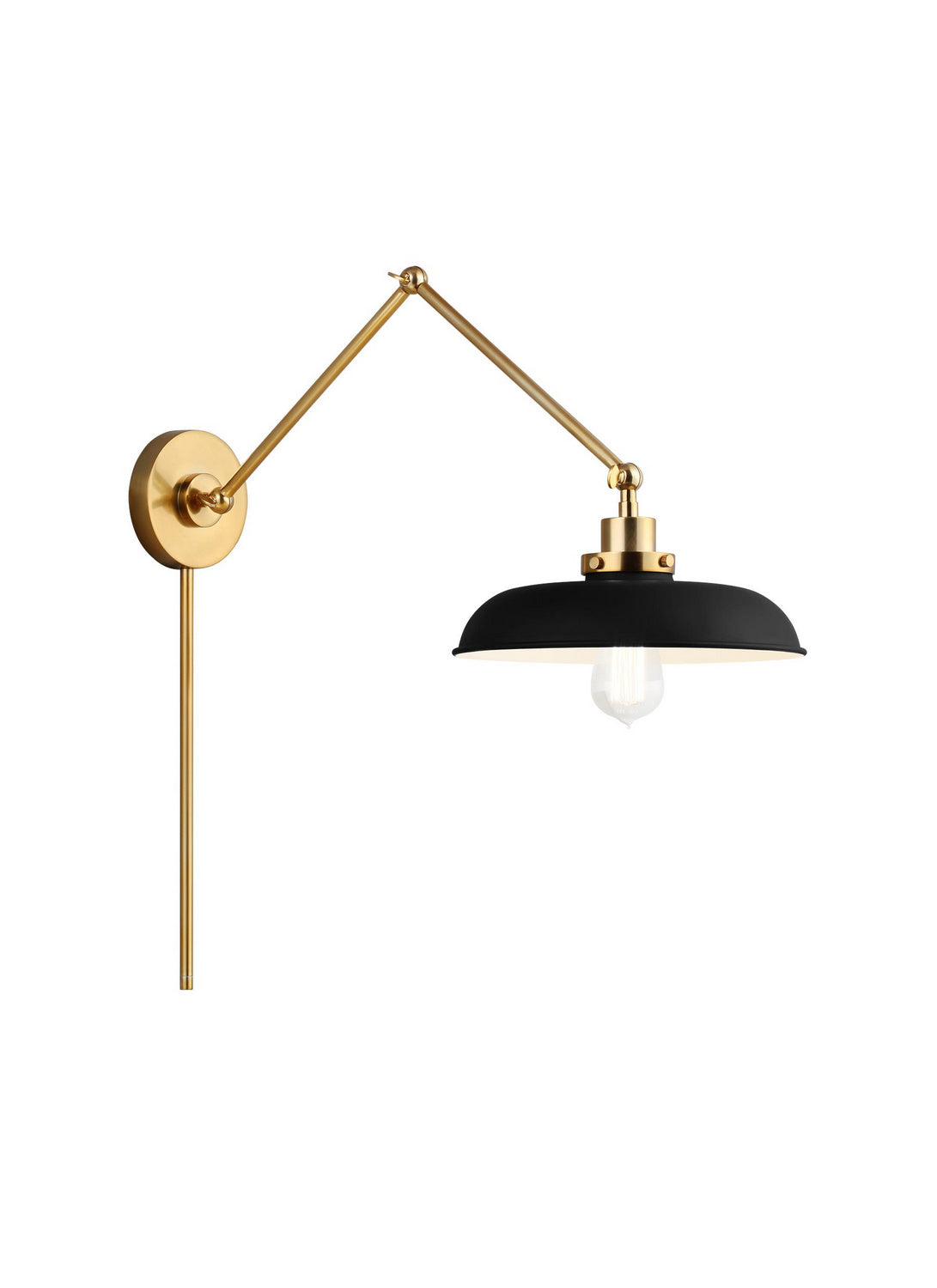 Visual Comfort Studio - CW1171MBKBBS - One Light Wall Sconce - Wellfleet - Midnight Black and Burnished Brass