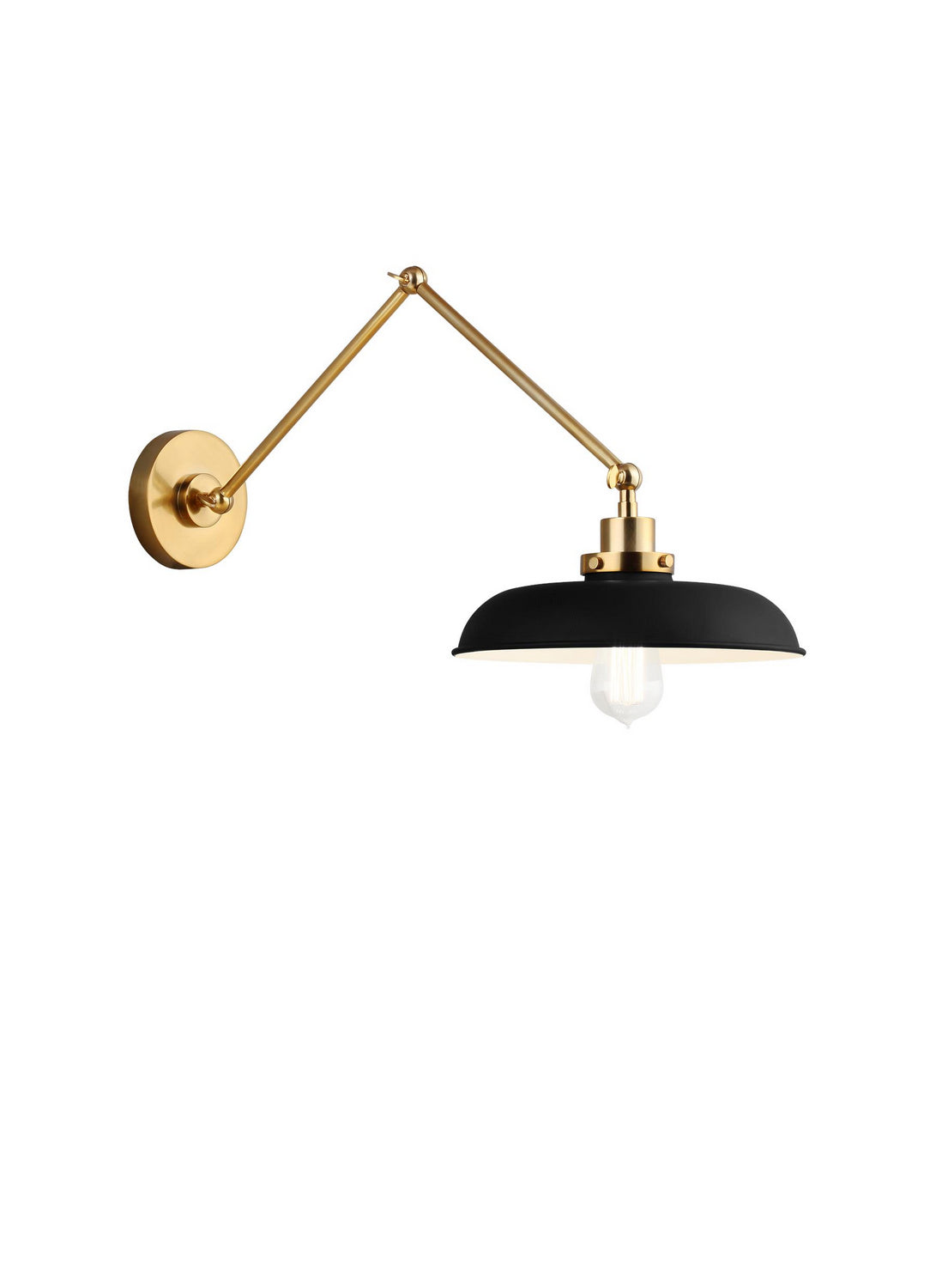 Visual Comfort Studio - CW1171MBKBBS - One Light Wall Sconce - Wellfleet - Midnight Black and Burnished Brass