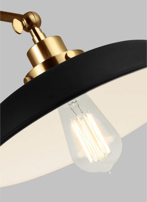 Visual Comfort Studio - CW1171MBKBBS - One Light Wall Sconce - Wellfleet - Midnight Black and Burnished Brass