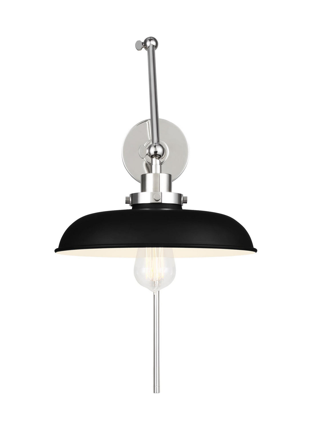 Visual Comfort Studio - CW1171MBKPN - One Light Wall Sconce - Wellfleet - Midnight Black and Polished Nickel