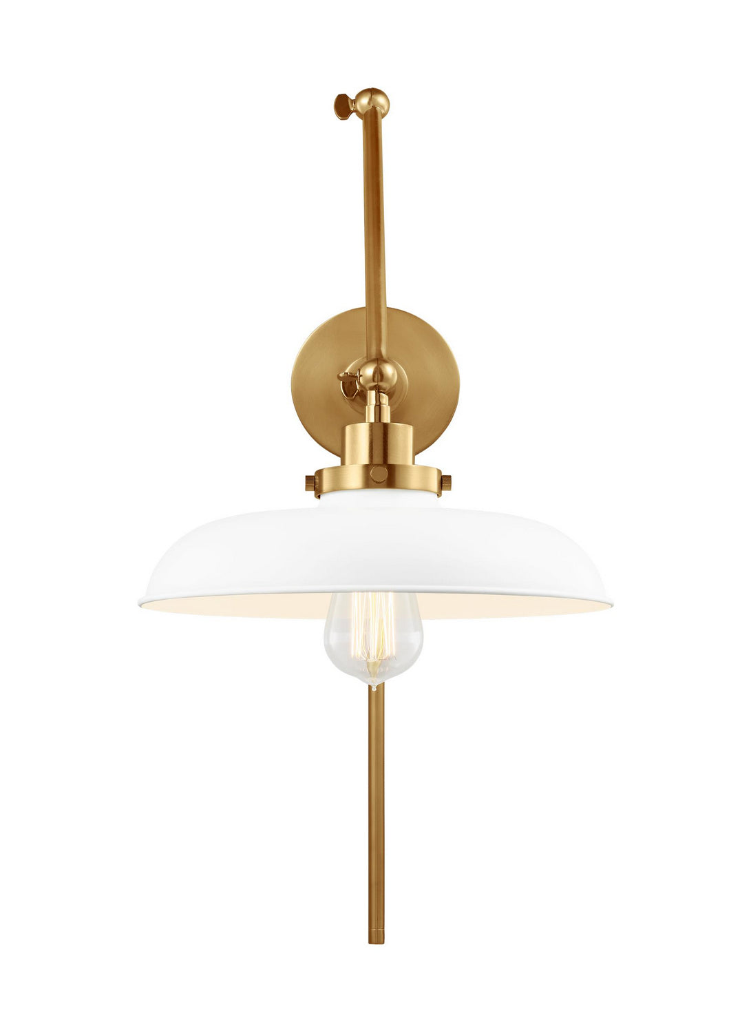 Visual Comfort Studio - CW1171MWTBBS - One Light Wall Sconce - Wellfleet - Matte White and Burnished Brass