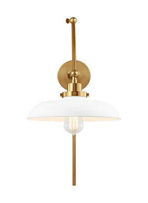 Visual Comfort Studio - CW1171MWTBBS - One Light Wall Sconce - Wellfleet - Matte White and Burnished Brass