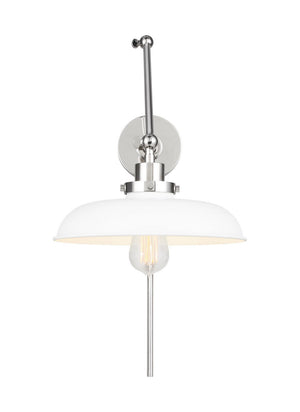 Visual Comfort Studio - CW1171MWTPN - One Light Wall Sconce - Wellfleet - Matte White and Polished Nickel