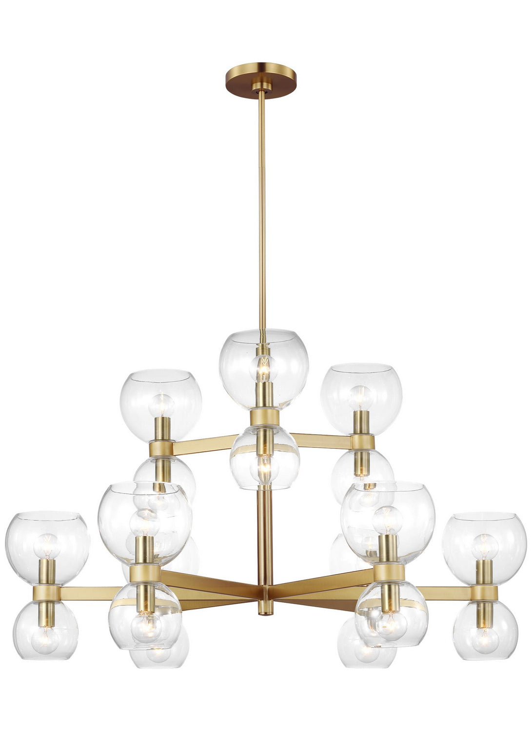 Visual Comfort Studio - KSC10018BBSCG - 18 Light Chandelier - Londyn - Burnished Brass with Clear Glass