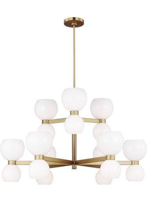 Visual Comfort Studio - KSC10018BBSMG - 18 Light Chandelier - Londyn - Burnished Brass with Milk White Glass