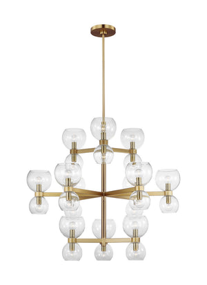 Visual Comfort Studio - KSC10124BBSCG - 24 Light Chandelier - Londyn - Burnished Brass with Clear Glass