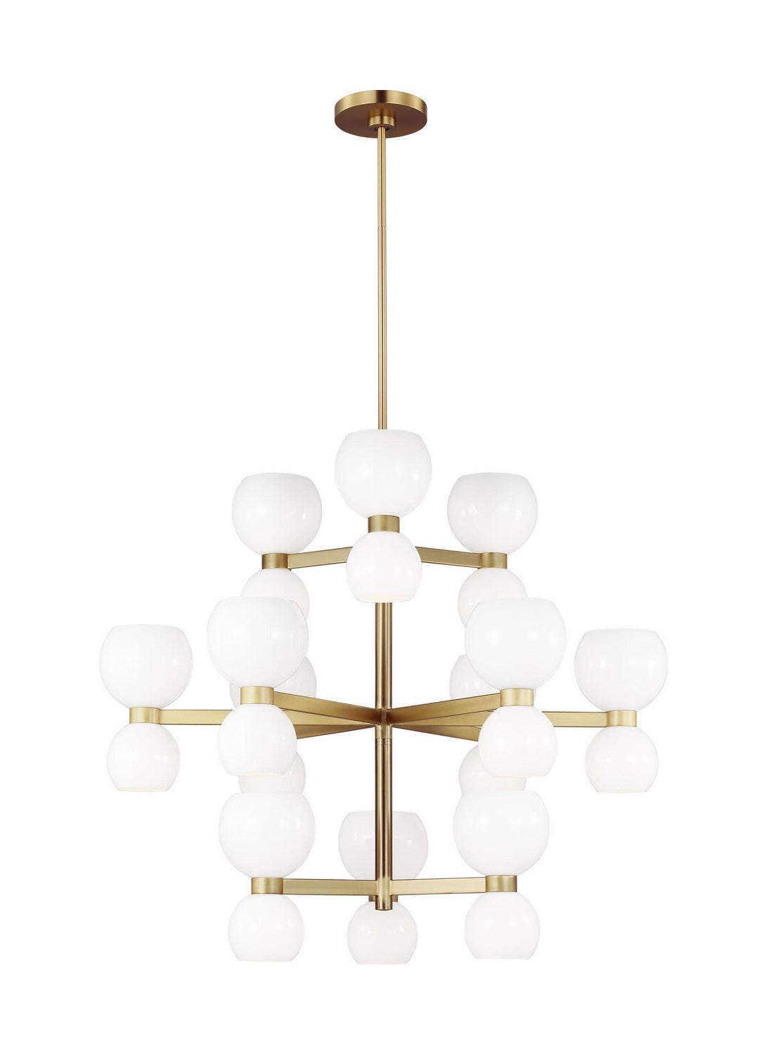 Visual Comfort Studio - KSC10124BBSMG - 24 Light Chandelier - Londyn - Burnished Brass with Milk White Glass