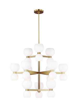 Visual Comfort Studio - KSC10124BBSMG - 24 Light Chandelier - Londyn - Burnished Brass with Milk White Glass