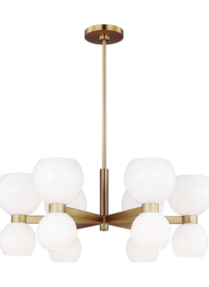 Visual Comfort Studio - KSC10212BBSMG - 12 Light Chandelier - Londyn - Burnished Brass with Milk White Glass