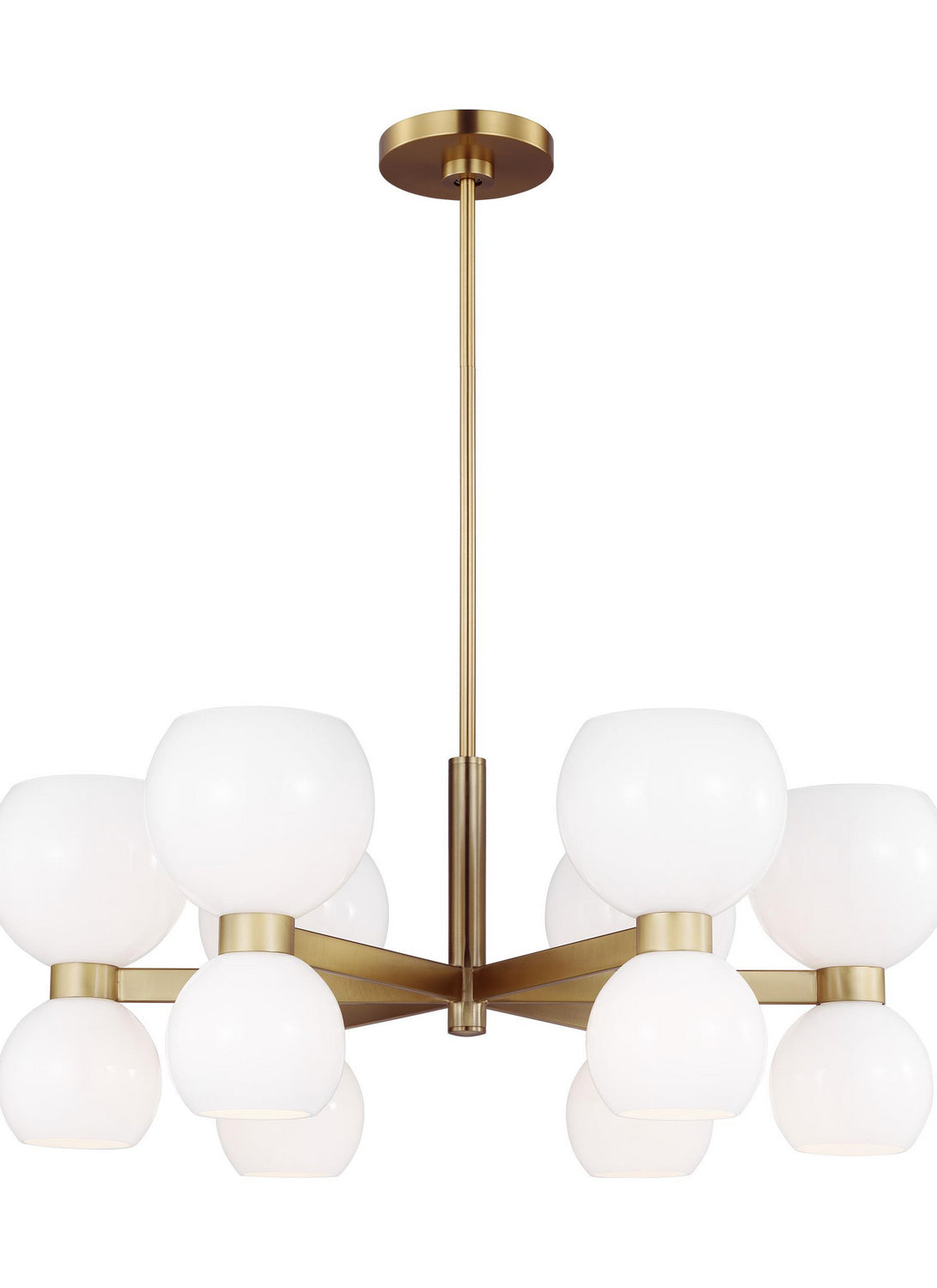 Visual Comfort Studio - KSC10212BBSMG - 12 Light Chandelier - Londyn - Burnished Brass with Milk White Glass