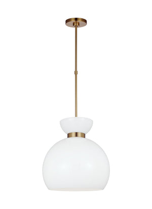 Visual Comfort Studio - KSP1021BBSMG - One Light Pendant - Londyn - Burnished Brass with Milk White Glass