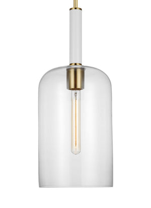 Visual Comfort Studio - KSP1051BBSGW - One Light Pendant - Monroe - Burnished Brass