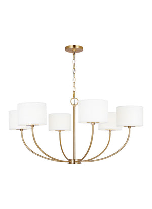 Visual Comfort Studio - KSC1046BBS - Six Light Chandelier - Sawyer - Burnished Brass