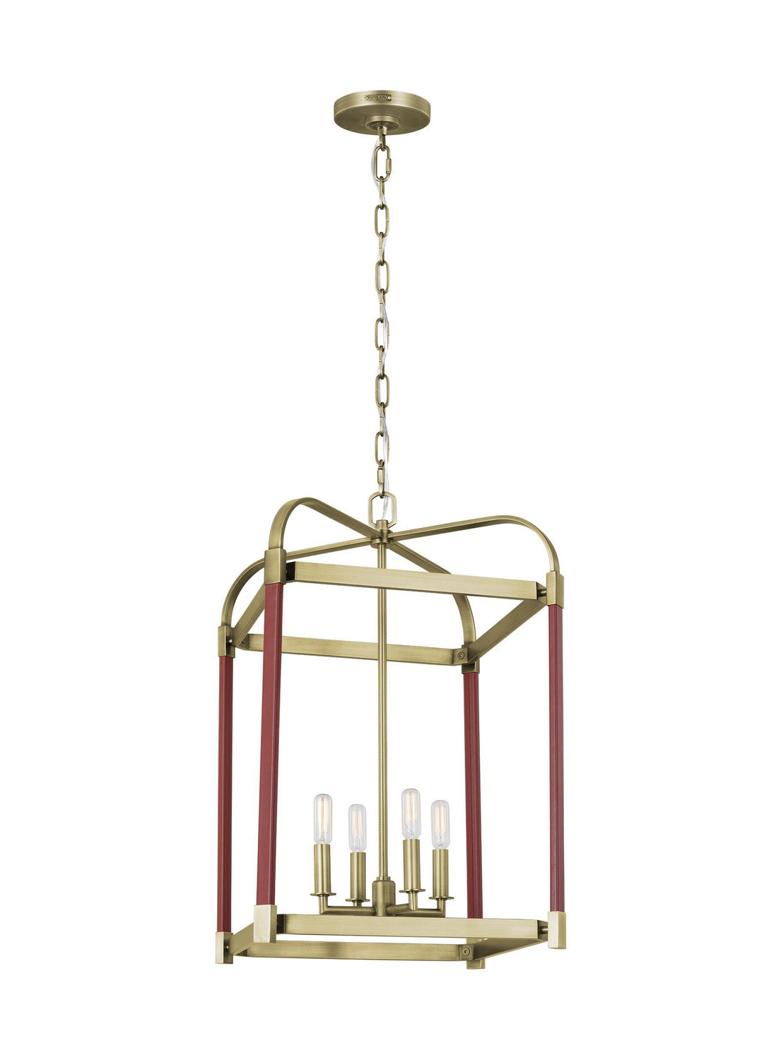 Visual Comfort Studio - LC1144TWB - Four Light Lantern - Hadley - Time Worn Brass