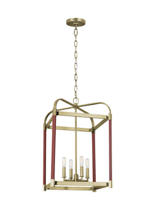 Visual Comfort Studio - LC1144TWB - Four Light Lantern - Hadley - Time Worn Brass