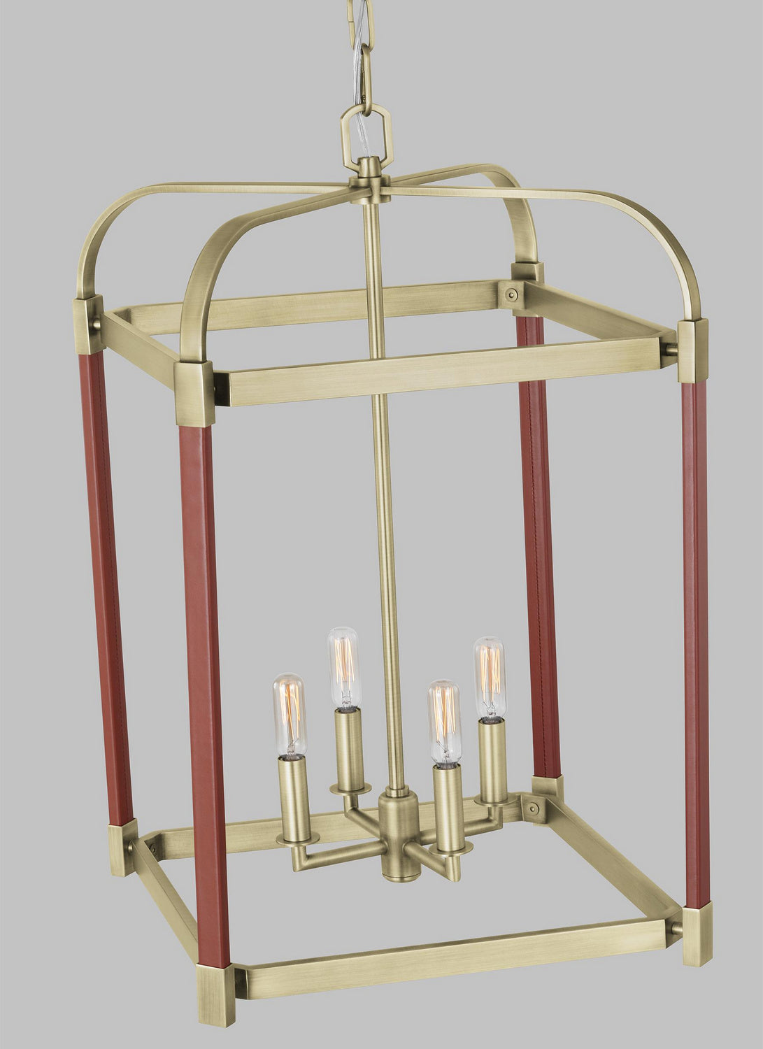 Visual Comfort Studio - LC1144TWB - Four Light Lantern - Hadley - Time Worn Brass