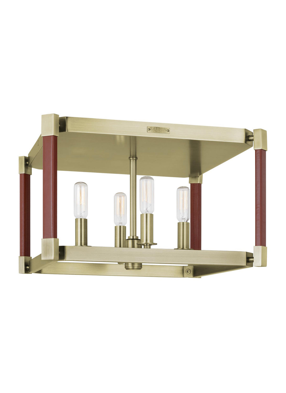 Visual Comfort Studio - LF1034TWB - Four Light Flush Mount - Hadley - Time Worn Brass