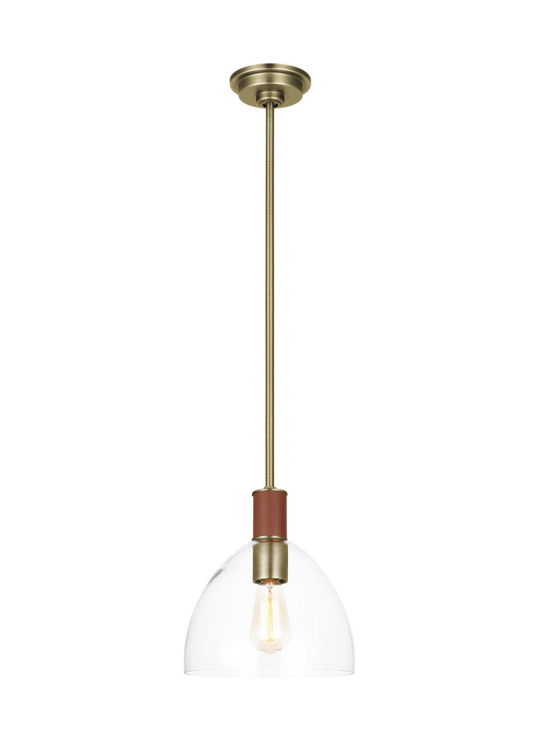 Visual Comfort Studio - LP1041TWBCG - One Light Pendant - Hadley - Time Worn Brass